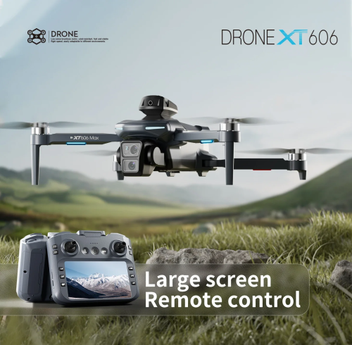 レノボドローンプロフェッショナル撮影用（XT606）-8K HDカメラ 5G GPS WIFI FPV 4.5インチ画面 障害物回避機能、バッテリー3個付き